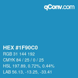 Código de color: HEX #1F90C0 | qconv.com