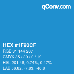 Color code: HEX #1F90CF | qconv.com