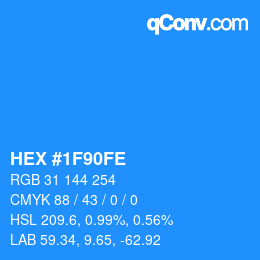 Color code: HEX #1F90FE | qconv.com