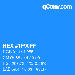 Color code: HEX #1F90FF | qconv.com
