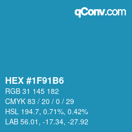 Color code: HEX #1F91B6 | qconv.com