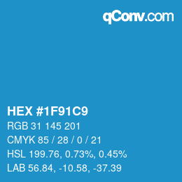 Color code: HEX #1F91C9 | qconv.com