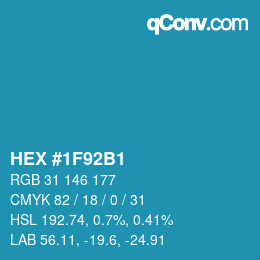 Color code: HEX #1F92B1 | qconv.com