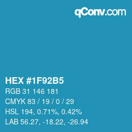 Color code: HEX #1F92B5 | qconv.com
