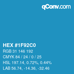 Color code: HEX #1F92C0 | qconv.com