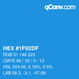 Color code: HEX #1F92DF | qconv.com