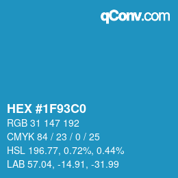 Color code: HEX #1F93C0 | qconv.com