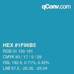 カラーコード: HEX #1F96B5 | qconv.com