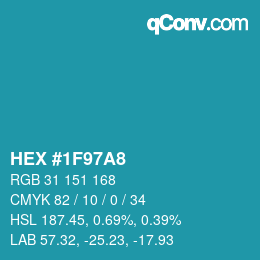 Color code: HEX #1F97A8 | qconv.com