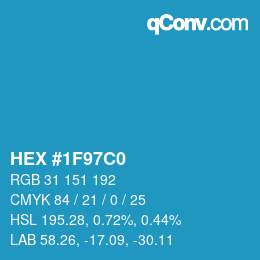Color code: HEX #1F97C0 | qconv.com