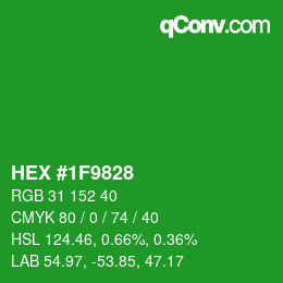 Color code: HEX #1F9828 | qconv.com