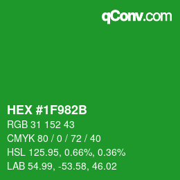 Color code: HEX #1F982B | qconv.com