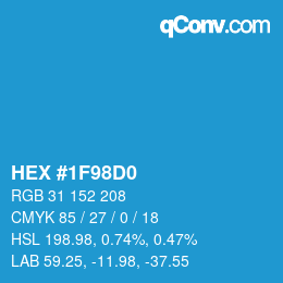 Color code: HEX #1F98D0 | qconv.com