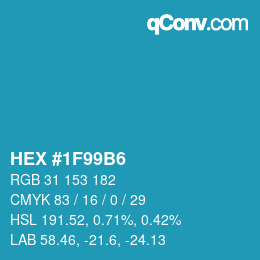 Color code: HEX #1F99B6 | qconv.com