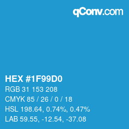 Color code: HEX #1F99D0 | qconv.com