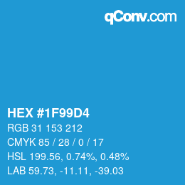 Color code: HEX #1F99D4 | qconv.com