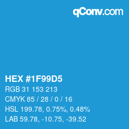Color code: HEX #1F99D5 | qconv.com