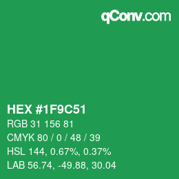 Color code: HEX #1F9C51 | qconv.com