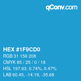 Color code: HEX #1F9CD0 | qconv.com