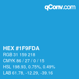 Color code: HEX #1F9FDA | qconv.com