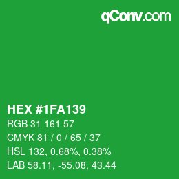 Color code: HEX #1FA139 | qconv.com