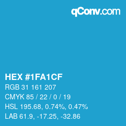 Color code: HEX #1FA1CF | qconv.com