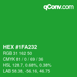Color code: HEX #1FA232 | qconv.com