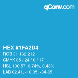 カラーコード: HEX #1FA2D4 | qconv.com