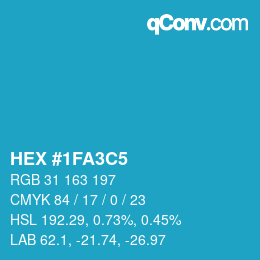 Color code: HEX #1FA3C5 | qconv.com