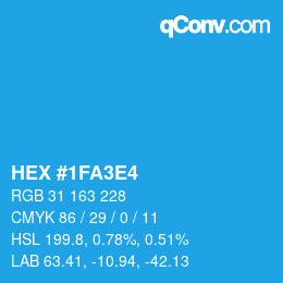 Color code: HEX #1FA3E4 | qconv.com