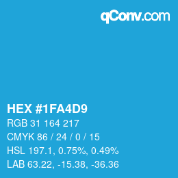 カラーコード: HEX #1FA4D9 | qconv.com
