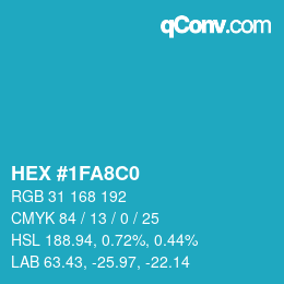 Color code: HEX #1FA8C0 | qconv.com