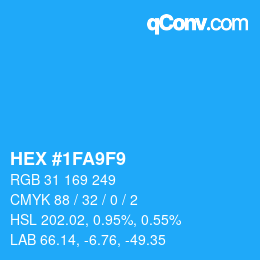 カラーコード: HEX #1FA9F9 | qconv.com