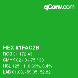 カラーコード: HEX #1FAC2B | qconv.com