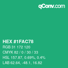 カラーコード: HEX #1FAC78 | qconv.com