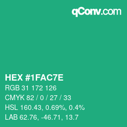 Color code: HEX #1FAC7E | qconv.com