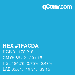 カラーコード: HEX #1FACDA | qconv.com