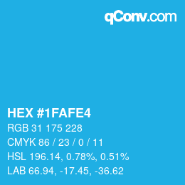Código de color: HEX #1FAFE4 | qconv.com