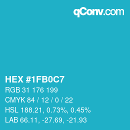Color code: HEX #1FB0C7 | qconv.com