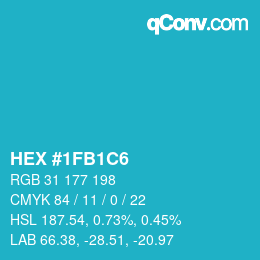Color code: HEX #1FB1C6 | qconv.com
