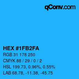 Color code: HEX #1FB2FA | qconv.com