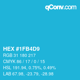 Color code: HEX #1FB4D9 | qconv.com