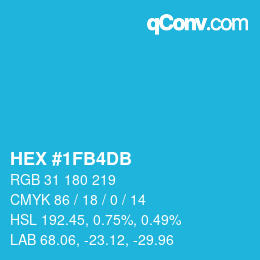 カラーコード: HEX #1FB4DB | qconv.com