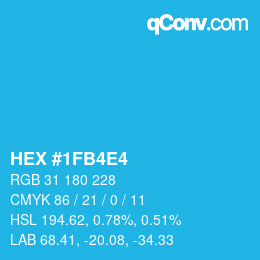 カラーコード: HEX #1FB4E4 | qconv.com