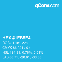 カラーコード: HEX #1FB5E4 | qconv.com