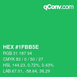 Color code: HEX #1FBB5E | qconv.com