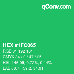 Color code: HEX #1FC065 | qconv.com
