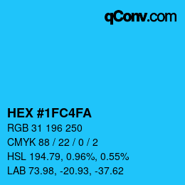 Color code: HEX #1FC4FA | qconv.com