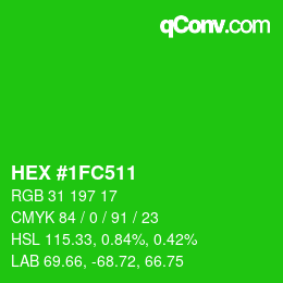 Color code: HEX #1FC511 | qconv.com