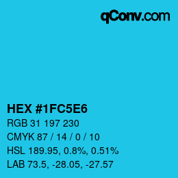Color code: HEX #1FC5E6 | qconv.com